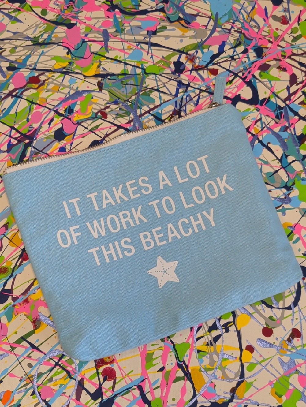 Beach-Inspired Light Blue Canvas Bag